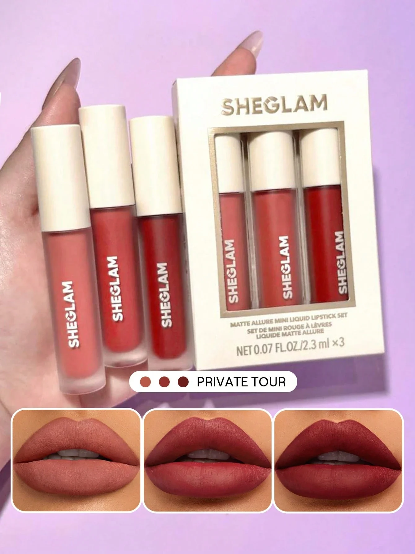 SHEGLAM Matte Allure Mini Liquid Lipstick Set Private Tour SHEGLAM Matte Allure Mini Liquid Lipstick Set Private Tour price in Pakistan