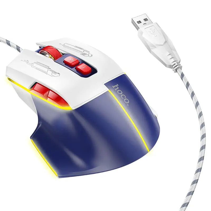 HOCO GM31 Overlord Luminous Wired Gaming Mouse Blue White HOCO GM31 Overlord Luminous Wired Gaming Mouse Blue White price in Pakistan
