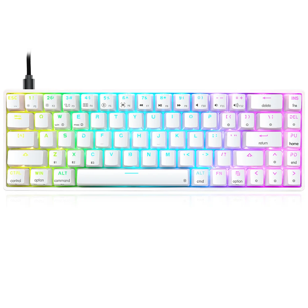 Skyloong SK68S ABS Keycaps Glacier Switches Wired Wireless RGB Mechanical Keyboard White Skyloong SK68S ABS Keycaps Glacier Switches Wired Wireless RGB Mechanical Keyboard White price in Pakistan