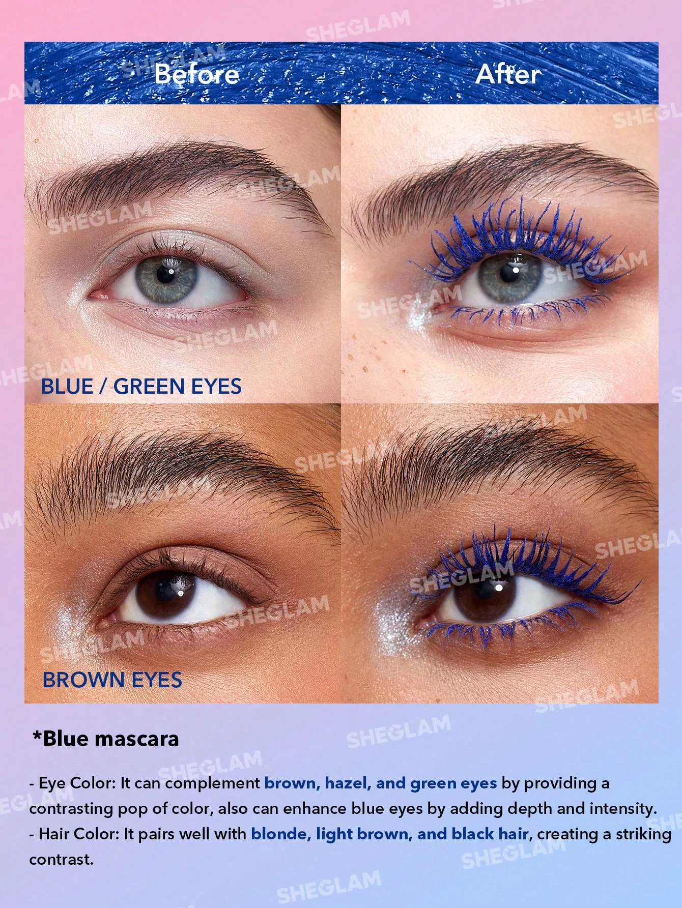 Sheglam All In One Volume & Length Mascara Waterproof Blue Sheglam All In One Volume & Length Mascara Waterproof Blue price in Pakistan