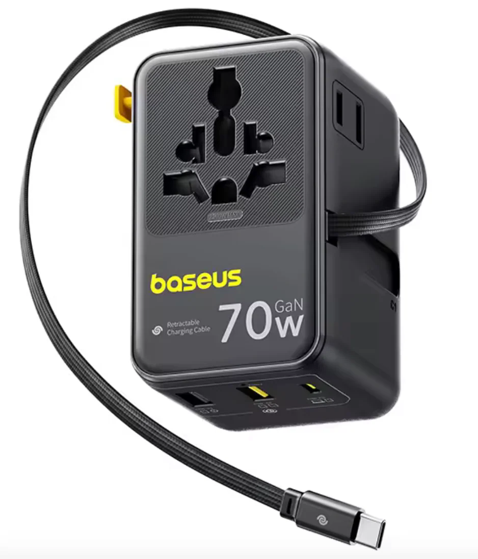 Baseus EnerCore CG11 Universal Travel Adapter with Retractable Cable 2AC+2U+2C 70W Baseus EnerCore CG11 Universal Travel Adapter with Retractable Cable 2AC+2U+2C 70W price in Pakistan