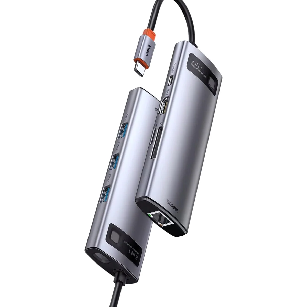Baseus Metal Gleam Series 8-in-1 Multifunctional Type-C HUB Docking Station (Type-C to HDMI*1+USB3.0*3+PD*1 +RJ45*1+SD/TF*1) Baseus Metal Gleam Series 8-in-1 Multifunctional Type-C HUB Docking Station (Type-C to HDMI*1+USB3.0*3+PD*1 +RJ45*1+SD/TF*1) price in Pakistan