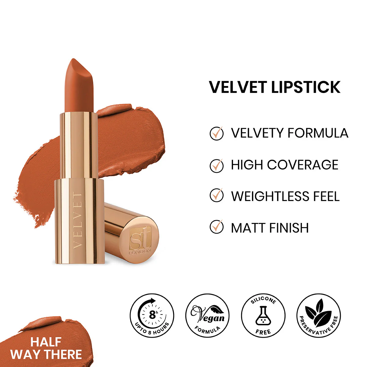 ST London Velvet Ultra Matt Lipstick - Half way there ST London Velvet Ultra Matt Lipstick - Half way there price in Pakistan