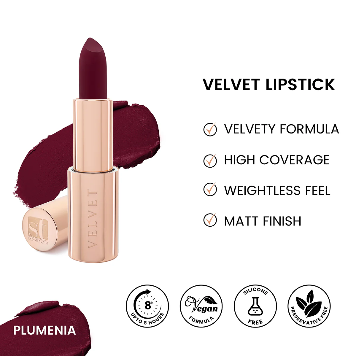 ST London - Velvet Ultra Matt Lipstick - Plumenia ST London - Velvet Ultra Matt Lipstick - Plumenia price in Pakistan