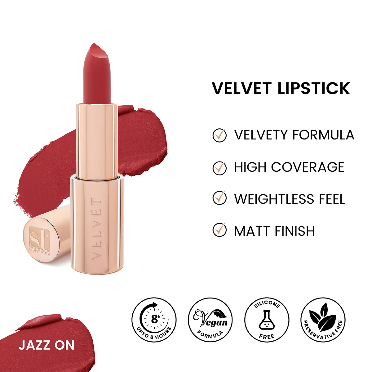 ST London - Velvet Ultra Matt Lipstick - Jazz On ST London - Velvet Ultra Matt Lipstick - Jazz On price in Pakistan