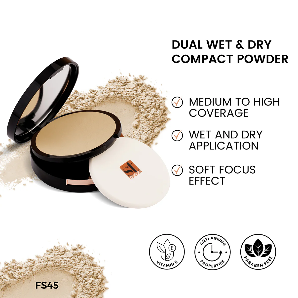 ST London - Dual Wet & Dry Compact Powder FS 45 ST London - Dual Wet & Dry Compact Powder FS 45 price in Pakistan