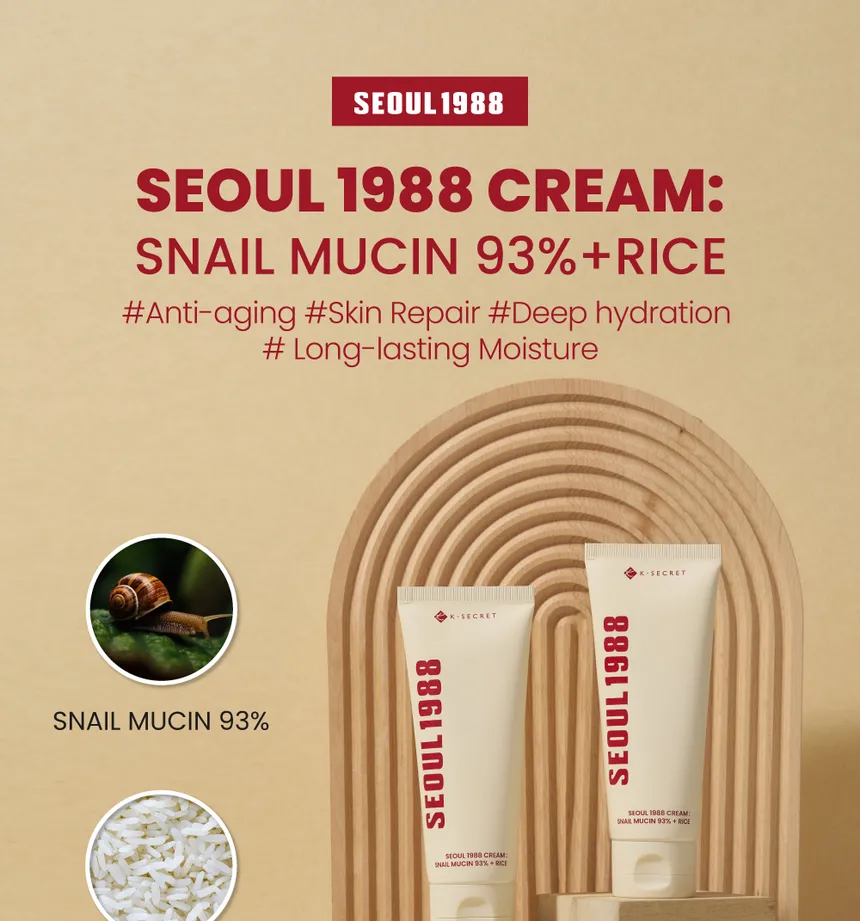 K Secret Seoul 1988 Snail Mucin 93% Rice 100ml Cream K Secret Seoul 1988 Snail Mucin 93% Rice 100ml Cream price in Pakistan