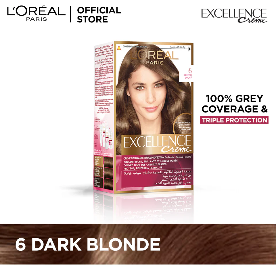 L'Oreal Paris Excellence Creme Hair Colour #6 Dark Blonde L'Oreal Paris Excellence Creme Hair Colour #6 Dark Blonde price in Pakistan