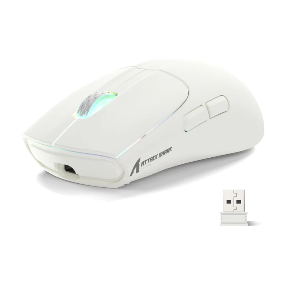 ATTACK SHARK X5 Aerox Ultralight Tri mode Wireless Gaming Mouse White ATTACK SHARK X5 Aerox Ultralight Tri mode Wireless Gaming Mouse White price in Pakistan