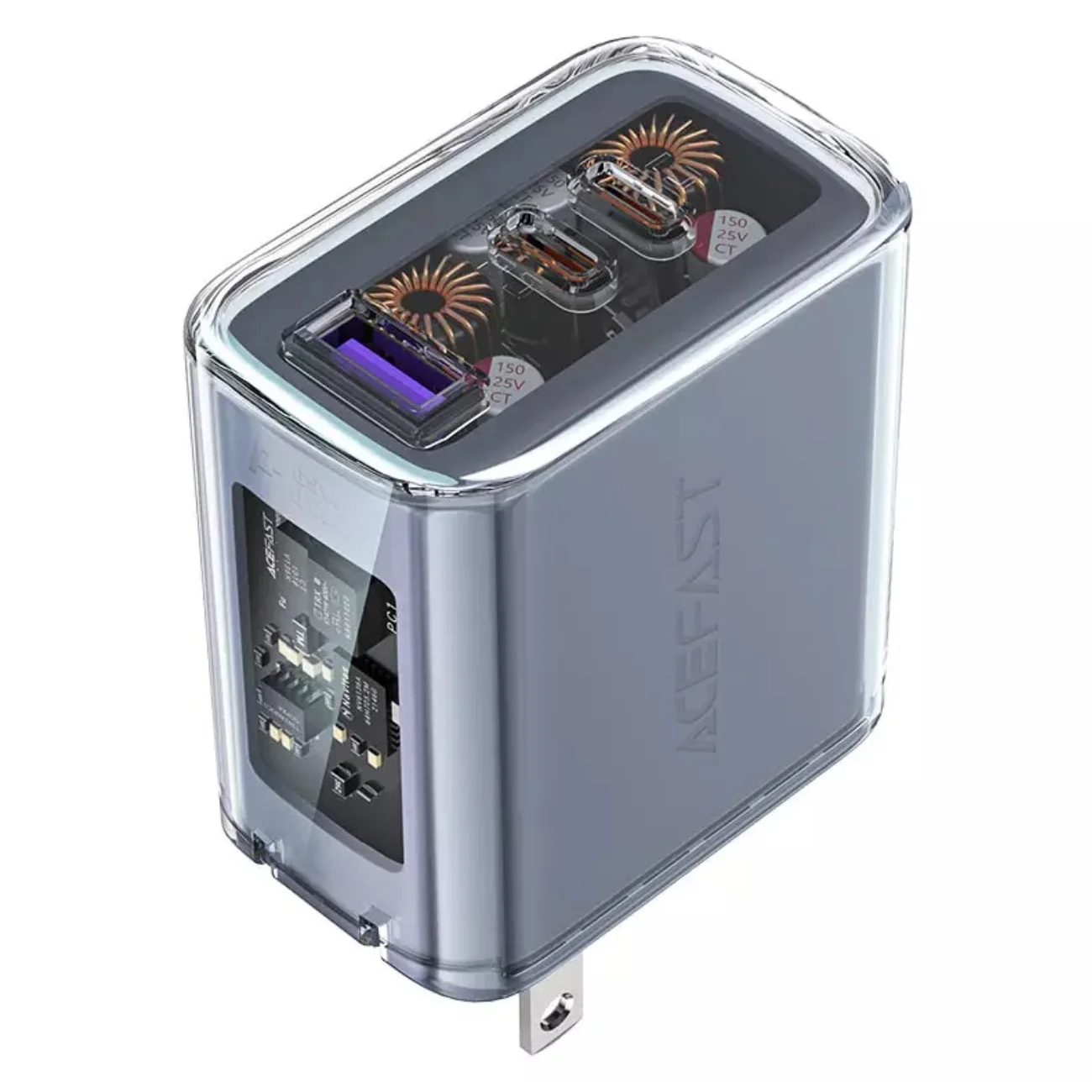 Acefast PD 65W GaN3 Wall Charger A47 Crystal Series 2 Type C 1 USB Phone Fast Charging Adapter PPS Support US Plug Black Acefast PD 65W GaN3 Wall Charger A47 Crystal Series 2 Type C 1 USB Phone Fast Charging Adapter PPS Support US Plug Black price in Pakistan