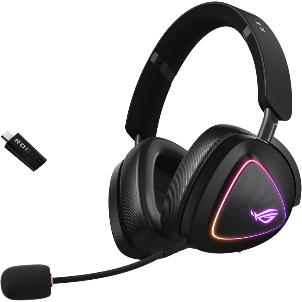 ASUS ROG Delta II (A701) Wireless Gaming Headset, BT/ROG SpeedNova 2.4GHz/3.5mm, 50mm Titanium-Plated Drivers, 10mm Super-Wideband Mic, 110HR Battery, DualFlow Audio, Compatible with PC/Switch/PS5/Xbox ASUS ROG Delta II (A701) Wireless Gaming Headset, BT/ROG SpeedNova 2.4GHz/3.5mm, 50mm Titanium-Plated Drivers, 10mm Super-Wideband Mic, 110HR Battery, DualFlow Audio, Compatible with PC/Switch/PS5/Xbox price in Pakistan